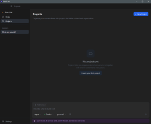 Projects Tab in the Stealth application